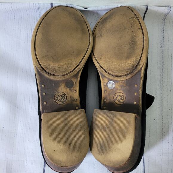 Lucky Brand Size 9.5 Lp Brett Women's Black Suede Leather Side Zip Ankle Boots - Picture 8 of 11